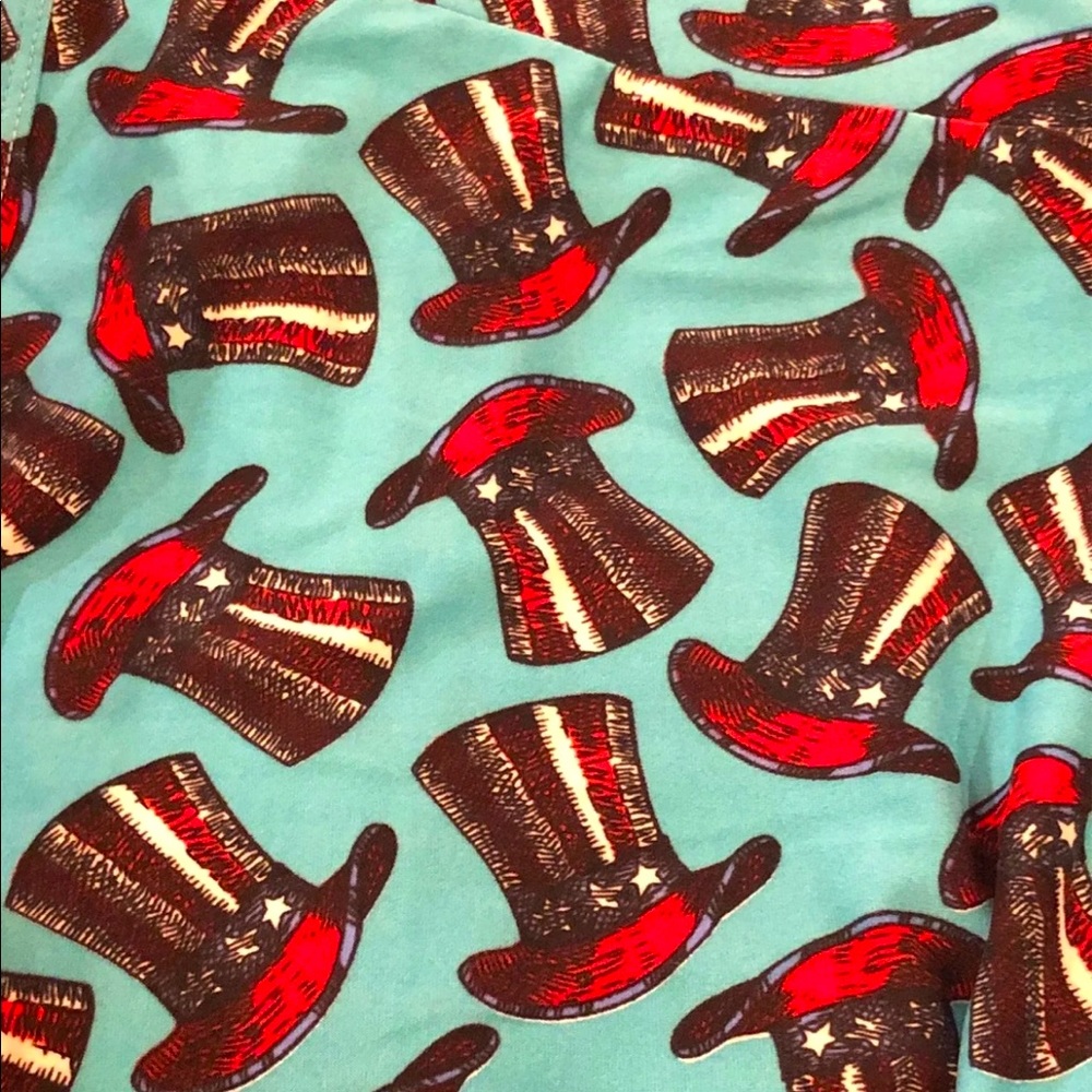 LuLaRoe TC Patriotic Top Hat Leggings